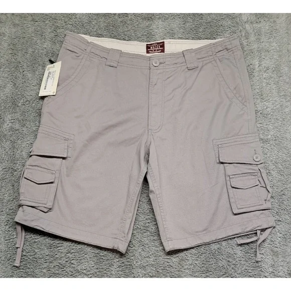 Match & Matchstick Cargo Shorts Mens Sz 40 Khaki Dress Chino Work Pockets Flat - Picture 2 of 14